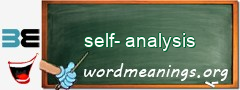 WordMeaning blackboard for self-analysis